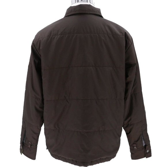 The North Face Reversible Flannel Insulated Shacket L Brown Green Plaid - Picture 3 of 10